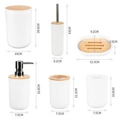 Набор аксессуаров для ванной комнаты Profi_Art 6 элементов, белый цена и информация | Набор акскссуаров для ванной | pigu.lt