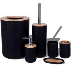 Набор аксессуаров для ванной комнаты Retoo, 6 элементов, черный, оттенки коричневого и бежевого цена и информация | Аксессуары для ванной комнаты | pigu.lt