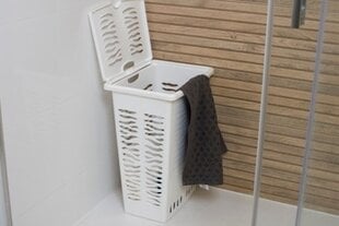 Отдельностоящая корзина для белья BranQ 42л, белая цена и информация | Аксессуары для ванной комнаты | pigu.lt