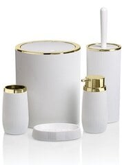 Набор Okyanus из 5 аксессуаров для ванной комнаты, белый, оттенки желтого и золотого. цена и информация | Аксессуары для ванной комнаты | pigu.lt