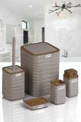 Набор Okyanus из 5 аксессуаров для ванной комнаты, оттенки коричневого и бежевого. цена и информация | Набор акскссуаров для ванной | pigu.lt
