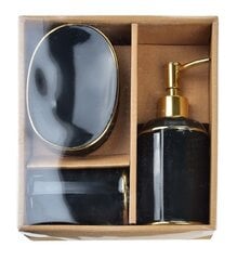 Vonios reikmenų komplektas Mondex , juodos ir auksinės spalvos, 3 vnt. kaina ir informacija | Vonios kambario aksesuarai | pigu.lt
