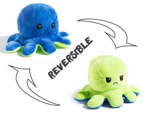 Двусторонняя плюшевая игрушка осьминог, сине-зеленая цена и информация | Мягкие игрушки | pigu.lt