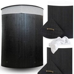Interlook skalbinių krepšelis, 60 L, juodas kaina ir informacija | Vonios kambario aksesuarai | pigu.lt