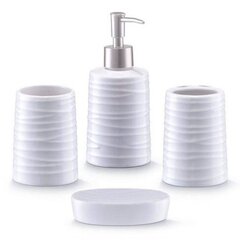 Zeller 4 dalių baltas vonios aksesuarų rinkinys kaina ir informacija | Vonios kambario aksesuarai | pigu.lt