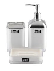 Berretti vonios aksesuarų rinkinys 5 elementai, balta, pilki ir sidabriniai atspalviai kaina ir informacija | Vonios kambario aksesuarai | pigu.lt