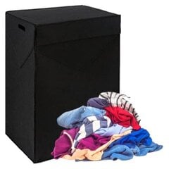 Laisvai pastatomas skalbinių krepšelis Ikonka 120 L, juodas kaina ir informacija | Vonios kambario aksesuarai | pigu.lt