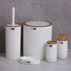 Cai 5 dalių baltos spalvos vonios reikmenų rinkinys kaina ir informacija | Vonios kambario aksesuarai | pigu.lt