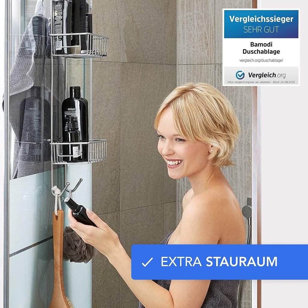 Pakabinama dušo lentyna 700x185x185 mm kaina ir informacija | Vonios kambario aksesuarai | pigu.lt