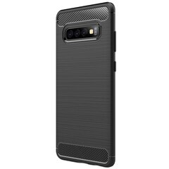 „Carbon“ kieto silikono (TPU) dėklas - juodas (Galaxy S10+) kaina ir informacija | Telefono dėklai | pigu.lt