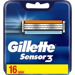 Кассеты для бритья Gillette Sensor 3, 16 шт цена и информация | Косметика и средства для бритья | pigu.lt