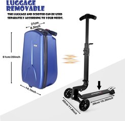 Чемодан - самокат Electric Scooter, синий цена и информация | Чемоданы, дорожные сумки  | pigu.lt