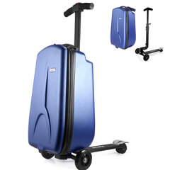Mažas lagaminas su motoru Electric scooter, mėlynas kaina ir informacija | Lagaminai, kelioniniai krepšiai | pigu.lt