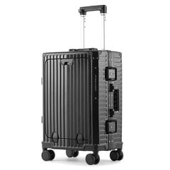 Многофункциональный чемодан с портами для зарядки, черный цена и информация | Чемоданы, дорожные сумки | pigu.lt