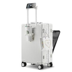 Universalus lagaminas su įkrovimo prievadais, sidabrnis kaina ir informacija | Lagaminai, kelioniniai krepšiai | pigu.lt