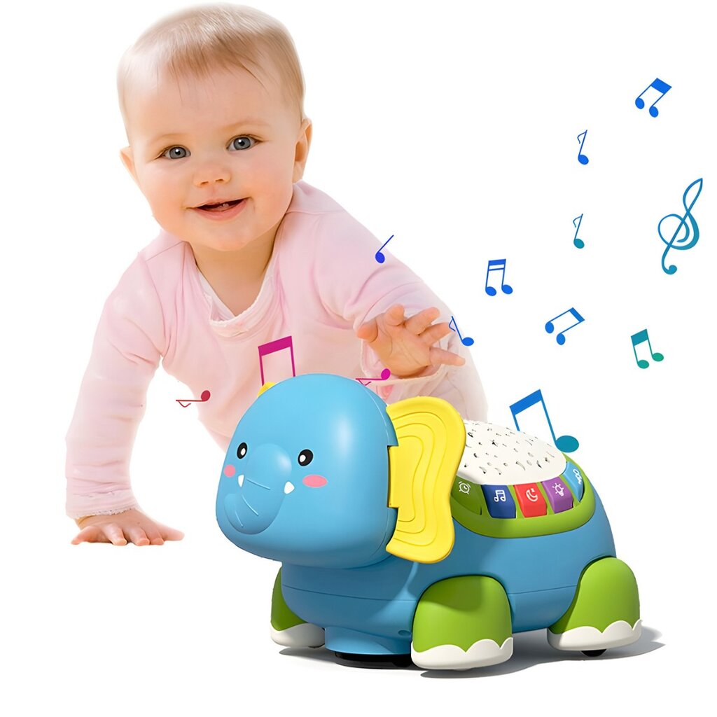Interaktyvus šviečiantis žaislas Drambliukas kaina ir informacija | Žaislai kūdikiams | pigu.lt