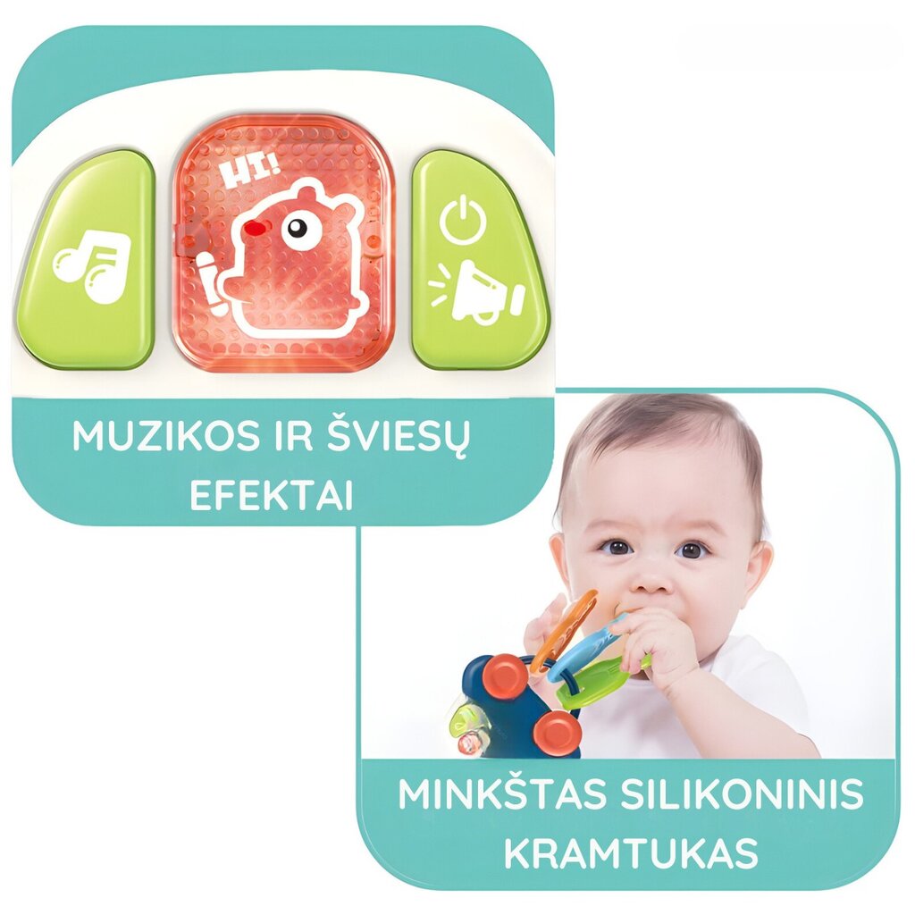 Muzikinis automobilio raktų pultelis - kramtukas, raudonas kaina ir informacija | Žaislai kūdikiams | pigu.lt