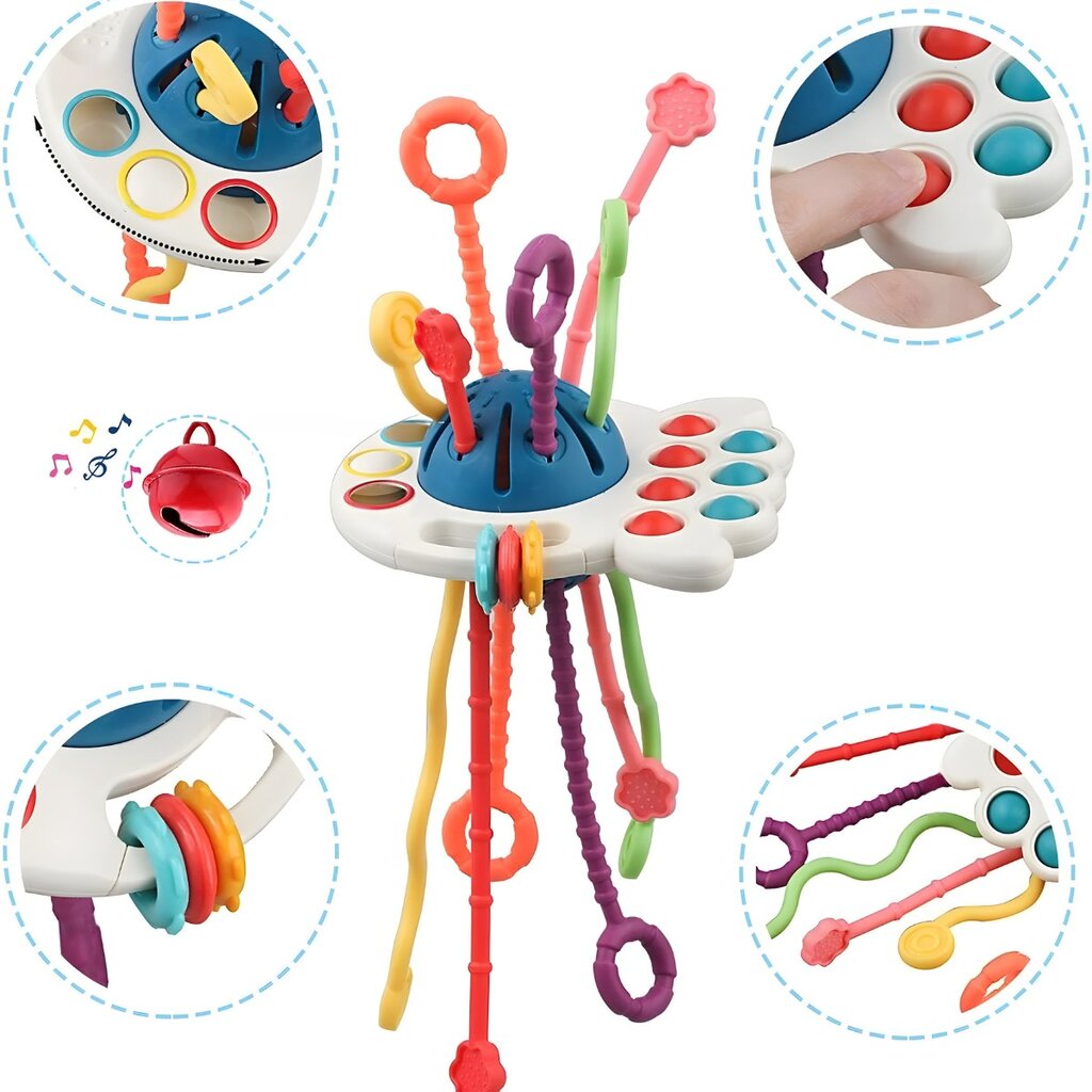 Montessori žaislas – kramtukas, mėlynas kaina ir informacija | Žaislai kūdikiams | pigu.lt