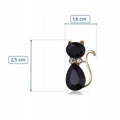 Брошь черный кот с цирконами, B873, 2.5 см цена и информация | Брошь | pigu.lt