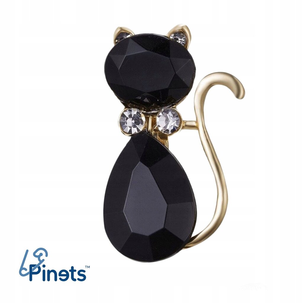 Pinets B873 juoda katės sagė su cirkoniais 2,5 cm цена и информация | Sagės | pigu.lt