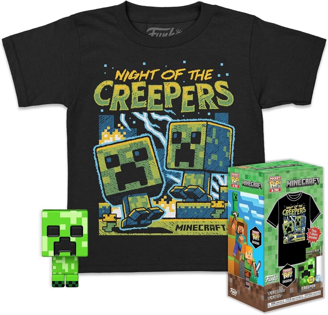 Funko Pocket Pop! & Tee Minecraft Blue Creeper XL kaina ir informacija | Žaidėjų atributika | pigu.lt