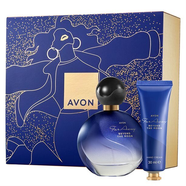 Dovanų rinkinys Avon Far Away Beyond the Moon moterims: kvapusis vanduo EDT, 50 ml + rankų kremas, 30 ml kaina ir informacija | Parfumuota kosmetika moterims | pigu.lt