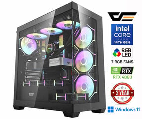 Mdata Gaming Core i5-14400F 64GB 1TB SSD 2TB HDD RTX 4060 8GB Windows 11 kaina ir informacija | Stacionarūs kompiuteriai | pigu.lt