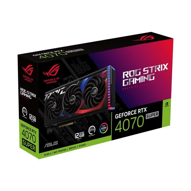 Asus ROG Strix GeForce RTX 4070 Super (ROG-STRIX-RTX4070S-12G-GAMING) цена и информация | Vaizdo plokštės (GPU) | pigu.lt