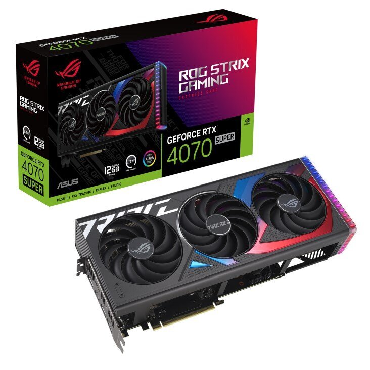 Asus ROG Strix GeForce RTX 4070 Super (ROG-STRIX-RTX4070S-12G-GAMING) цена и информация | Vaizdo plokštės (GPU) | pigu.lt