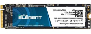 Mushkin Element (MKNSSDEV4TB-D8) kaina ir informacija | Vidiniai kietieji diskai (HDD, SSD, Hybrid) | pigu.lt