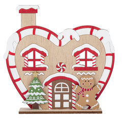 деревянная фигурка пряничный домик цена и информация | Рождественское украшение CA1031, 10 см | pigu.lt