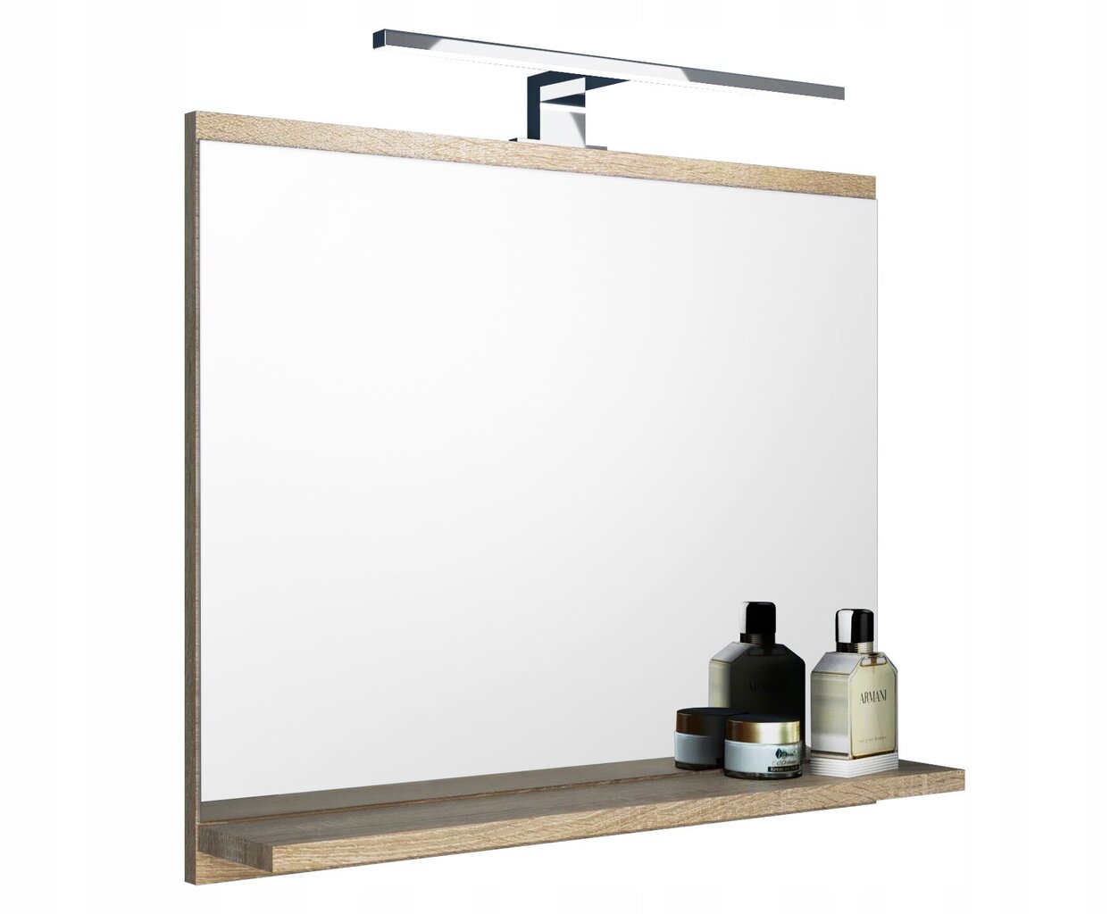Vonios veidrodis su LED apšvietimu Domtech, rudas kaina ir informacija | Vonios veidrodžiai | pigu.lt