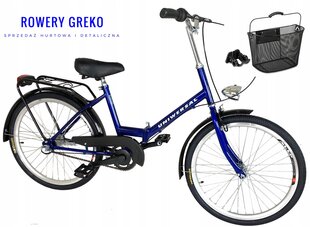 Miesto dviratis Shimano 24', mėlynas цена и информация | Велосипеды | pigu.lt