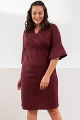 Бордовое платье F1814-B-44 цена и информация | Платья | pigu.lt