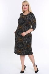 Темное платье с узорами F5010-44/46 цена и информация | Платья | pigu.lt