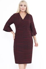 Пестрое бордовое платье F4032-44 цена и информация | Платья | pigu.lt