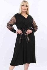 Расклешенное черное платье F2375-44/46 цена и информация | Платья | pigu.lt