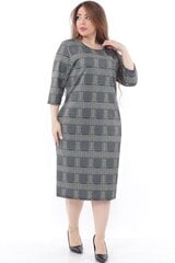 Жаккардовое платье в клетку с рукавами 3/4. F4046-44/46 цена и информация | Платья | pigu.lt