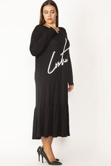 Длинное черное платье с рюшами C744-JU-44 цена и информация | Платья | pigu.lt