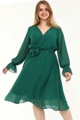 Развевающееся зеленое платье на бретеле F4004-ZA-44/46 цена и информация | Платья | pigu.lt