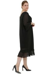 Черное шифоновое платье F1004-44/46 цена и информация | Платья | pigu.lt