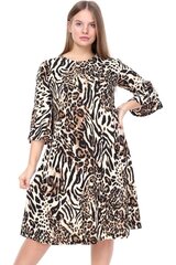 Suknelė moterims B2026, ruda kaina ir informacija | Suknelės | pigu.lt
