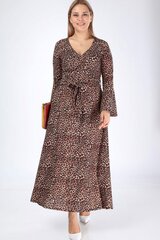 Длинное расклешенное платье с принтом из животного меха B3004-42 цена и информация | Платья | pigu.lt
