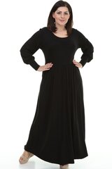 Длинное черное платье из вискозы F5046-44/46 цена и информация | Платья | pigu.lt