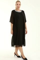 Черное выпускное платье для полных F2328-JU-44/46 цена и информация | Платья | pigu.lt