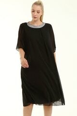 Черное выпускное платье для полных F2328-JU-44/46 цена и информация | Платья | pigu.lt