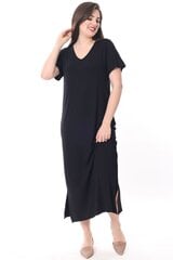 Черное длинное платье с разрезами F5000-40/42 цена и информация | Платья | pigu.lt