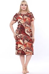 Suknelė moterimsF4086, ruda kaina ir informacija | Suknelės | pigu.lt