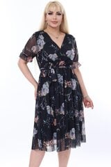 Красивое платье с короткими рукавами и цветочным узором. F5004-44/46 цена и информация | Платья | pigu.lt