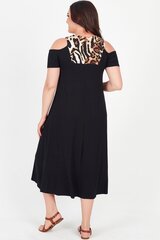 Черное платье с разрезами C716-44 цена и информация | Платья | pigu.lt